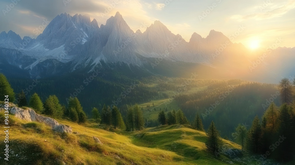 Majestic Mountain Range at Sunset Majestic Mountain Range at Sunset