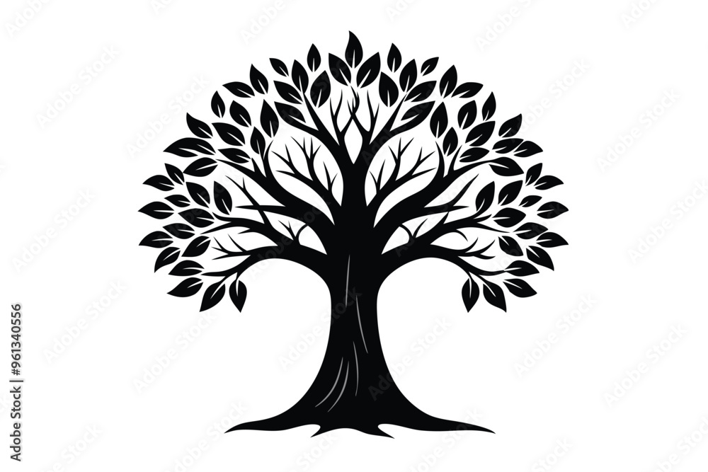 Obraz premium tree silhouette vector illustration