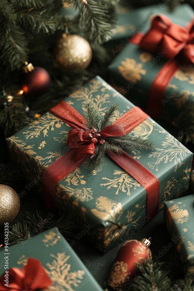 Christmas Gift Wrapping Ideas with Festive Red Ribbons and Gold Accents Christmas Gift Wrapping Ideas with Festive Red Ribbons and Gold Accents