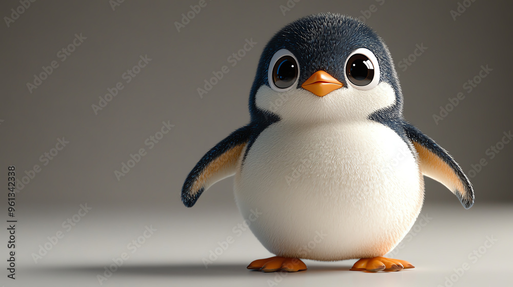 Charming penguin figurine with big eyes, perfect for whimsical decor or children's rooms, showcasing a playful and cute design. Charming penguin figurine with big eyes, perfect for whimsical decor or children's rooms, showcasing a playful and cute design.
