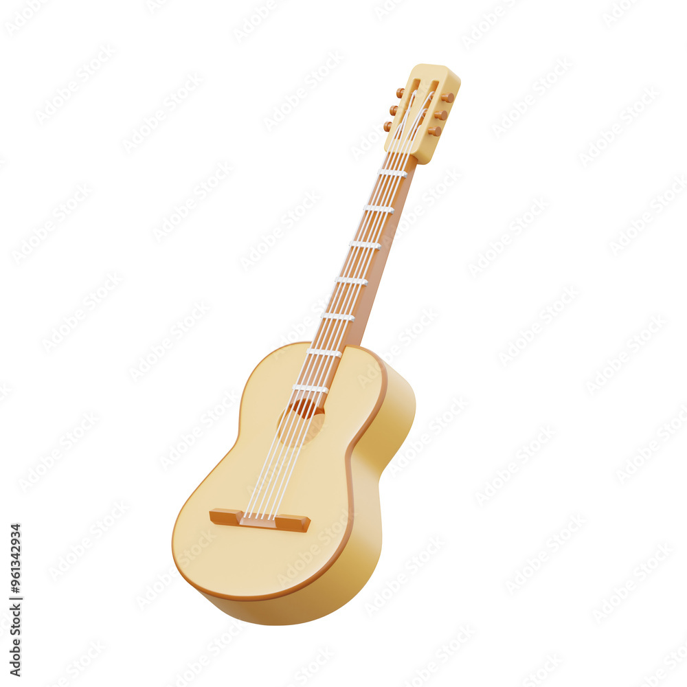 Obraz premium 3D Spanish Classical Guitar Model