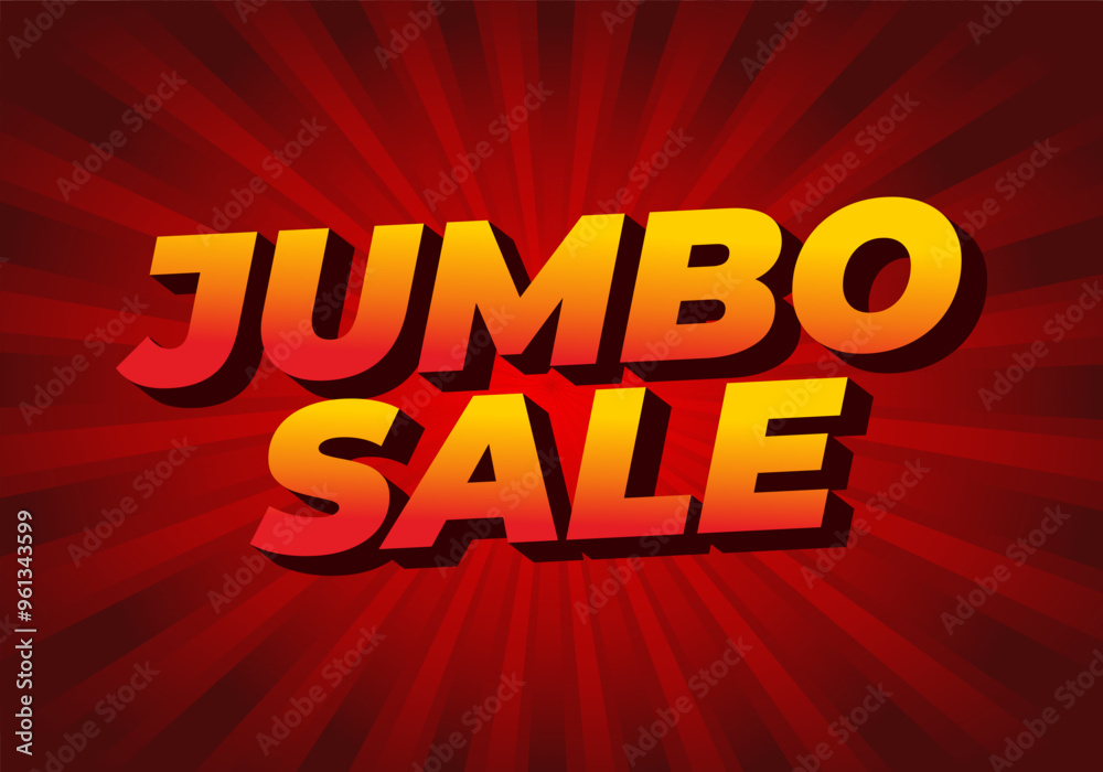 Jumbo sale. Text effect in modern colors with 3D style Jumbo sale. Text effect in modern colors with 3D style