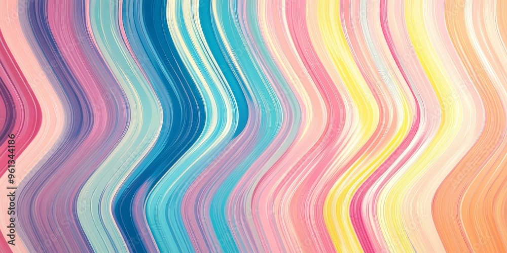 Abstract wavy lines in pastel colors.