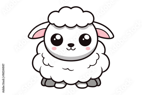 sheep cartoon isolated on white