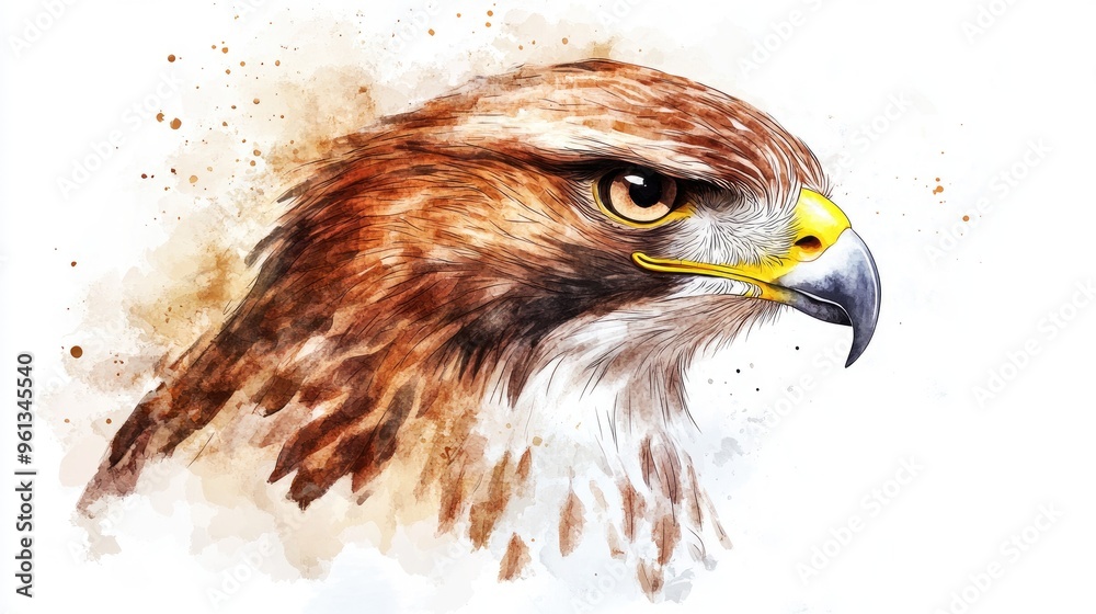 Naklejka premium Majestic Eagle Portrait: A Stunning Representation of Nature's Powerful Raptor