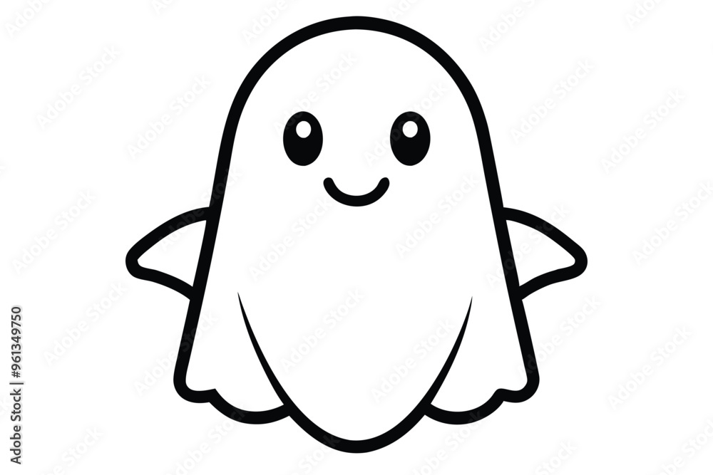 Halloween boo line art vector illustration Halloween boo line art vector illustration