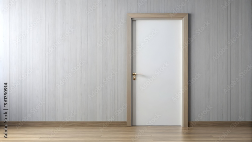 A sturdy wooden door frames a blank canvas, ready to be transformed by a vibrant design or clever A sturdy wooden door frames a blank canvas, ready to be transformed by a vibrant design or clever