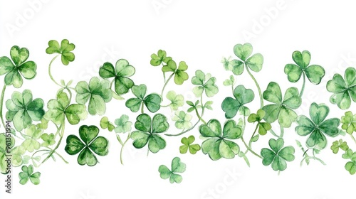 Beautiful Watercolor Clovers for Nature-Inspired Decor and Fresh Spring Vibes