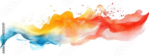 Dynamic Watercolor Splash: A Vibrant Exploration of Color and Motion in Abstract Art