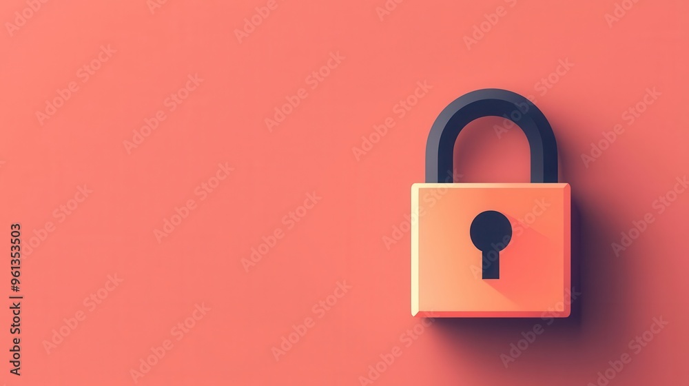 Unlock icon with permission settings, open padlock, flat design illustration Unlock icon with permission settings, open padlock, flat design illustration