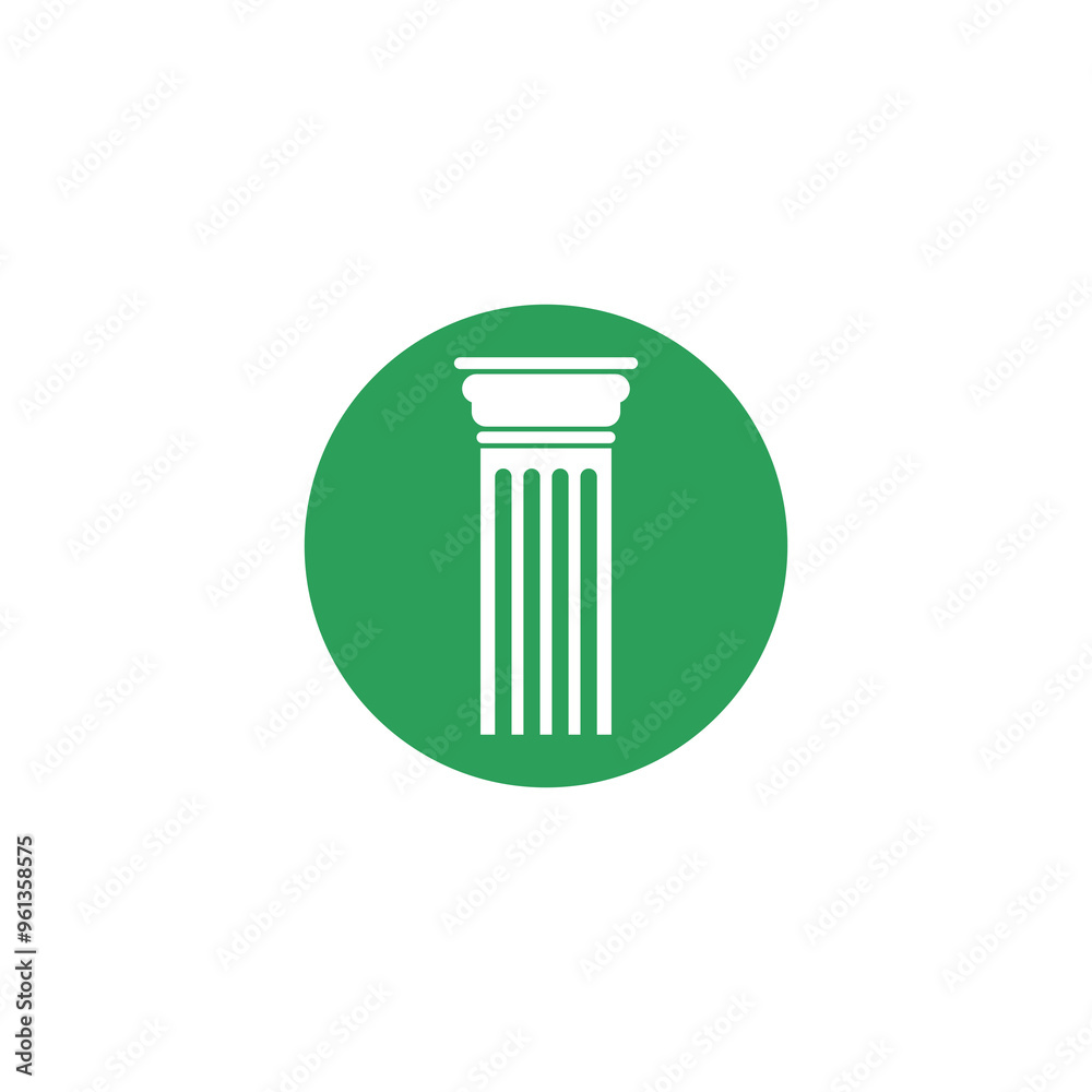 Column antique building icon isolated on transparent background