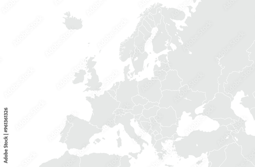 Europe map isolated on white background. for website layouts, background, education, precise, customizable, Travel worldwide, map silhouette backdrop, earth geography, political, reports. Europe map isolated on white background. for website layouts, background, education, precise, customizable, Travel worldwide, map silhouette backdrop, earth geography, political, reports.