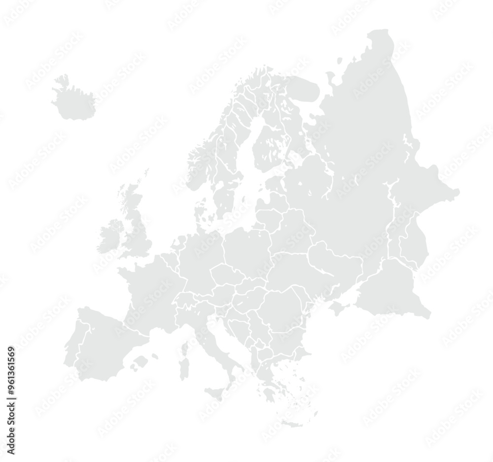 Europe map isolated on white background. for website layouts, background, education, precise, customizable, Travel worldwide, map silhouette backdrop, earth geography, political, reports. Europe map isolated on white background. for website layouts, background, education, precise, customizable, Travel worldwide, map silhouette backdrop, earth geography, political, reports.