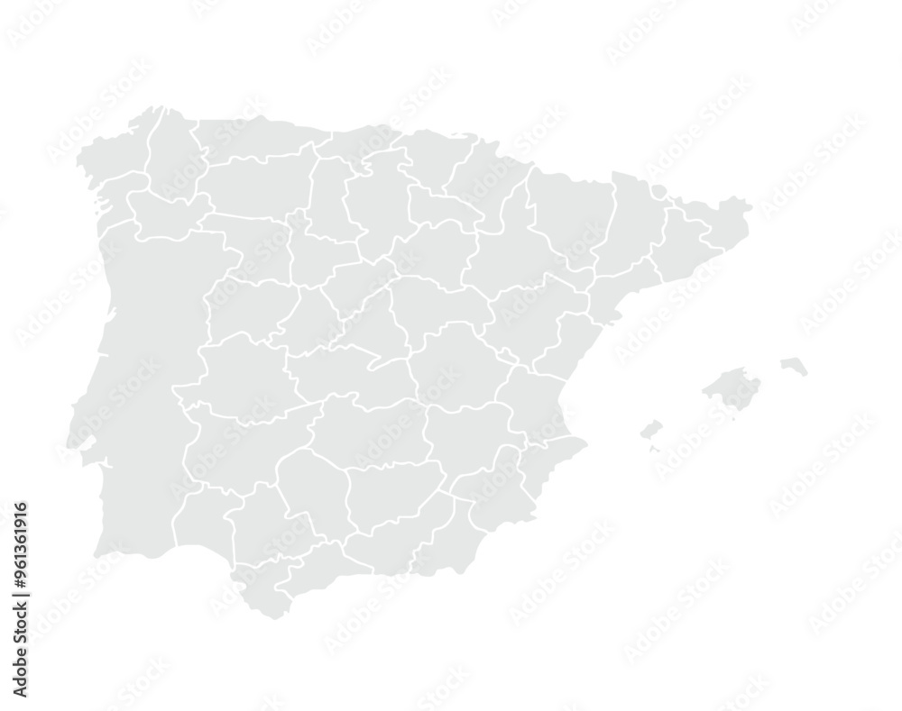 Vector Gray Map Spain. Vector Gray Map Spain.