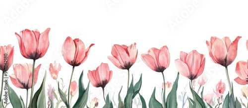 Captivating Watercolor Tulips: A Blossom of Spring Beauty photo