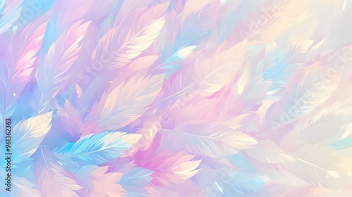 Colorful Rainbow Pastel Feathers Background Wallpaper