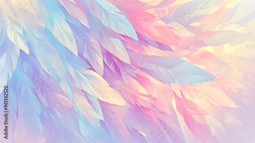 Colorful Rainbow Pastel Feathers Background Wallpaper