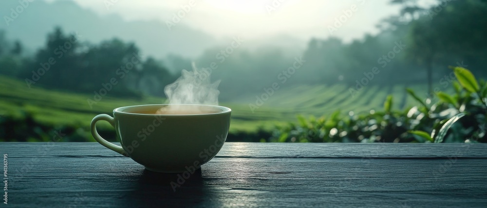 Tea Time in a Tranquil Tea Plantation.