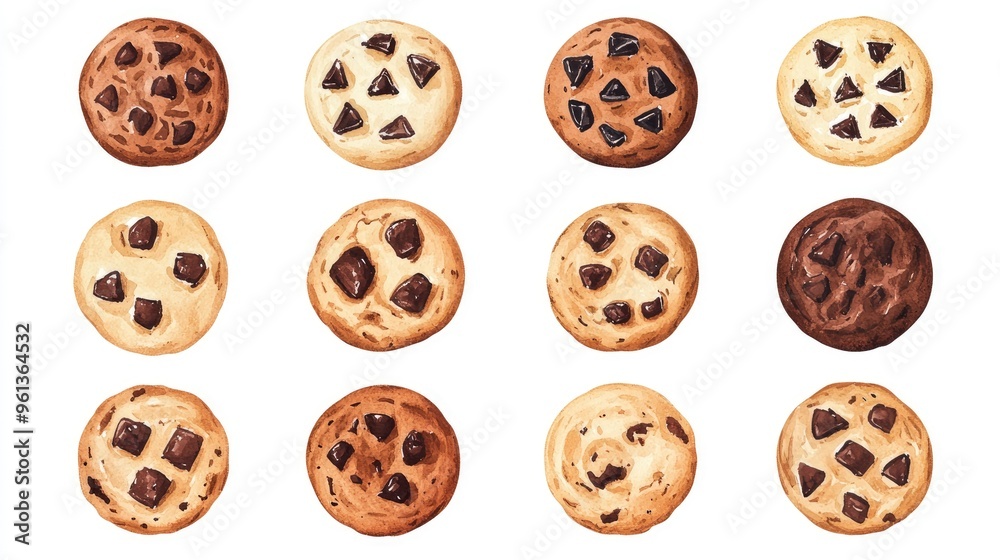 Fototapeta premium Delicious Assortment of Cookies: A Visual Treat for Dessert Lovers