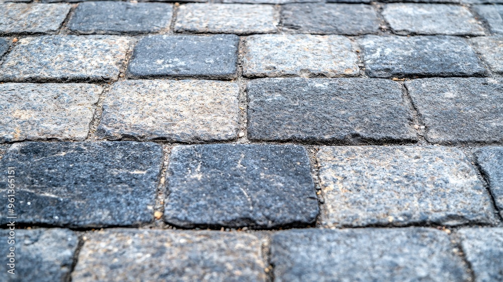 Fototapeta premium Cobblestone Pavement Closeup Textured Stone Background