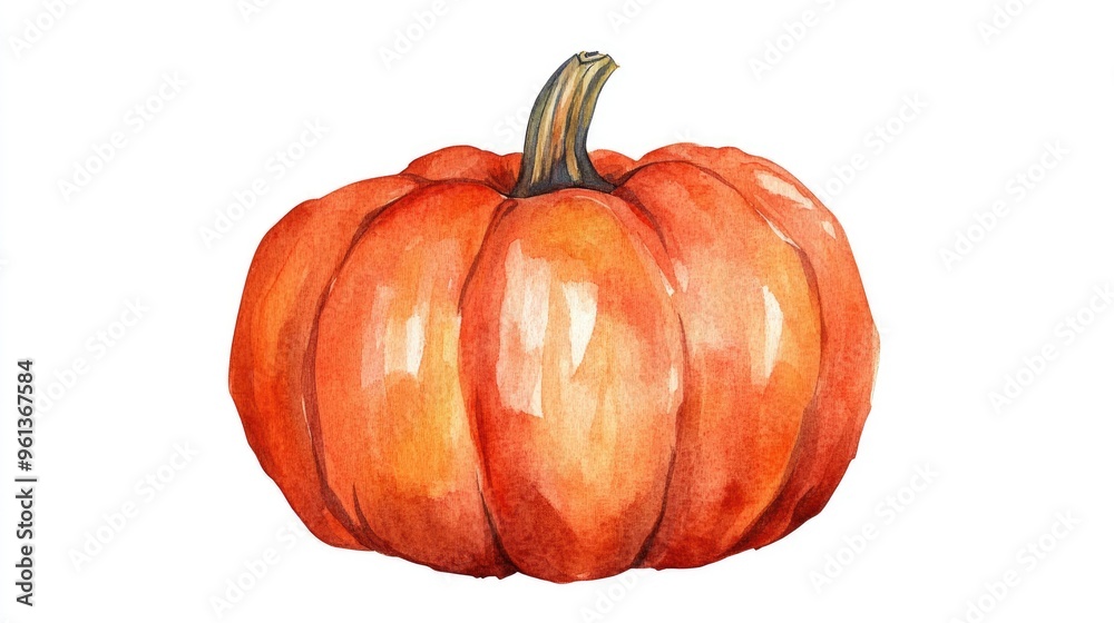 Obraz premium Beautiful Orange Pumpkin: A Seasonal Delight Celebrating Autumn Harvest and Nature's Bounty