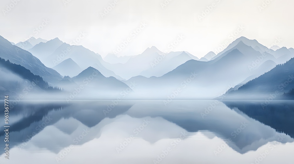 Beautiful Lake with Mountains and reflection Beautiful Lake with Mountains and reflection