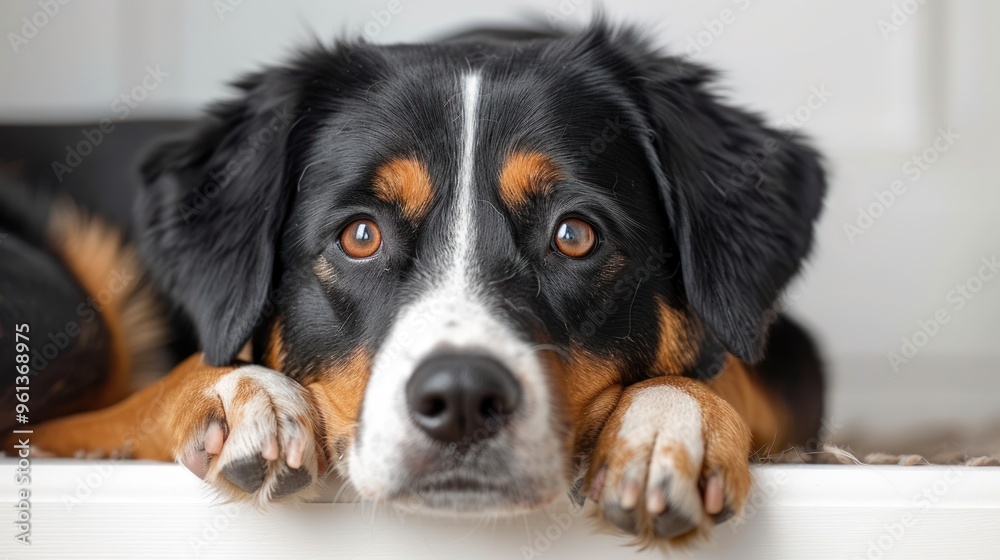 Close-up Portrait of a Bernese Mountain Dog Close-up Portrait of a Bernese Mountain Dog