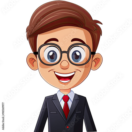 cartoon businessman on transparent background png