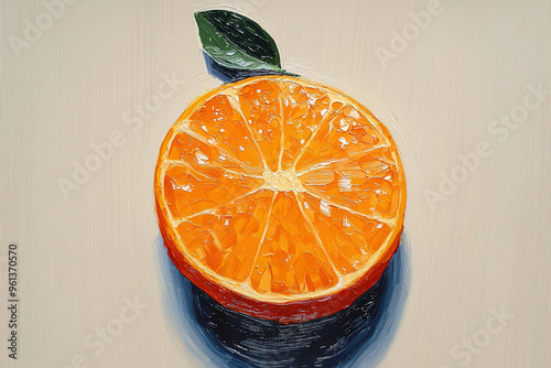 Acrylic Citrus Painting. Generative AI