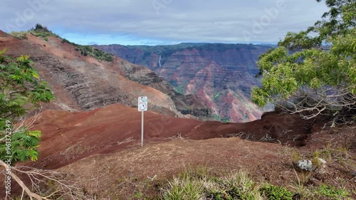 Majestic view of Waimea Canyon on Kauai island, Hawaii in Waimea Canyon State Park. Waimea, HI, USA. photo