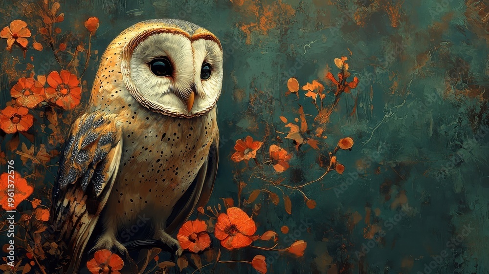 Owl Texture Playful, Textured pattern, an owl portrayed with intricate, lively ...