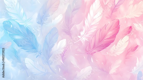 Colorful Rainbow Pastel Feathers Background Wallpaper