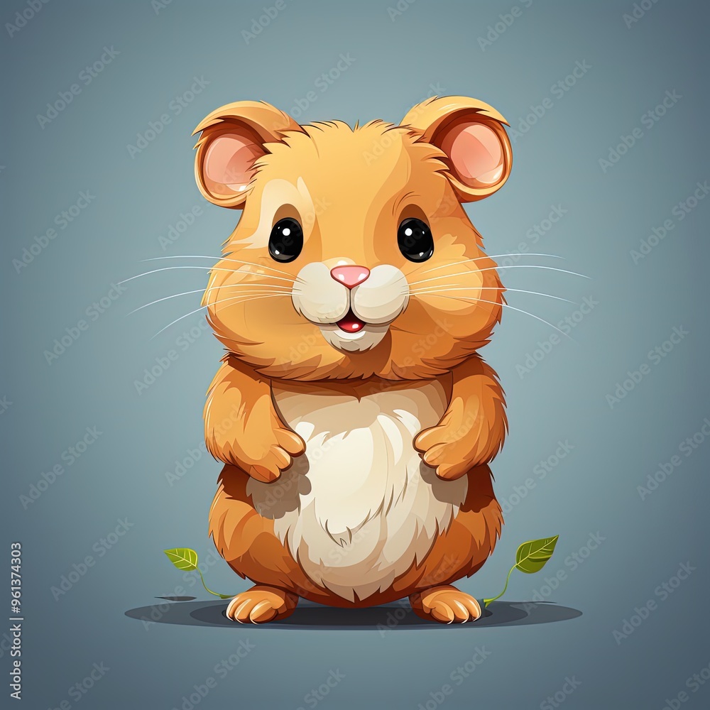 Charming Vector Art of a Hamster Rendered in Minimalistic Flat Style Charming Vector Art of a Hamster Rendered in Minimalistic Flat Style