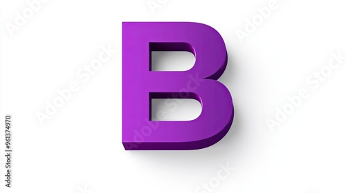 Isolated 3D letter "B" on a white background.