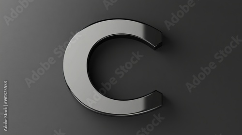 3D letter "C" on a white background