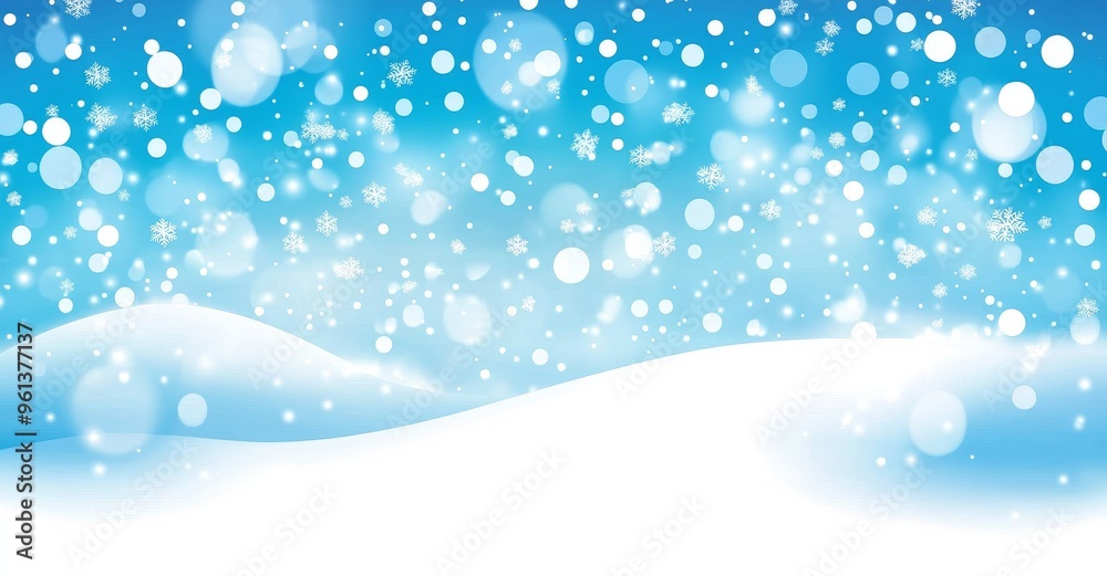 A winter landscape with snowflakes falling during Christmas A winter landscape with snowflakes falling during Christmas