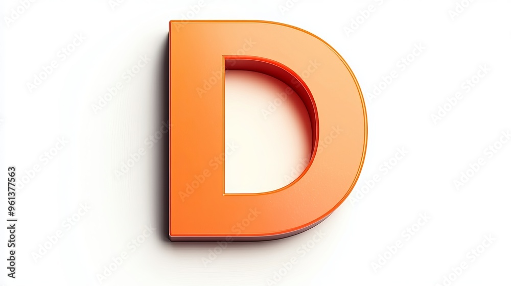 White background with volumetric letter White background with volumetric letter