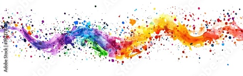 Vibrant Watercolor Splash: An Abstract Expression of Colorful Flow