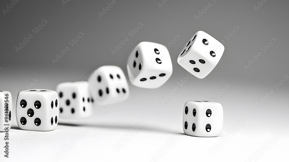 Falling dominoes in a perfectly aligned sequence tumbling down Falling dominoes in a perfectly aligned sequence tumbling down