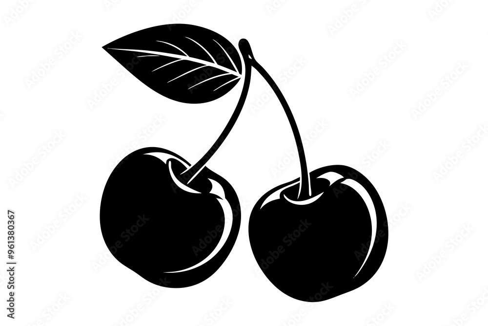 custom made wallpaper toronto digitalCherry fruit icon, Cherry silhouette vector