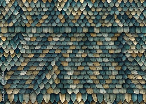 Textured Scales Pattern Artwork Design Natural Elements Decorative Roof