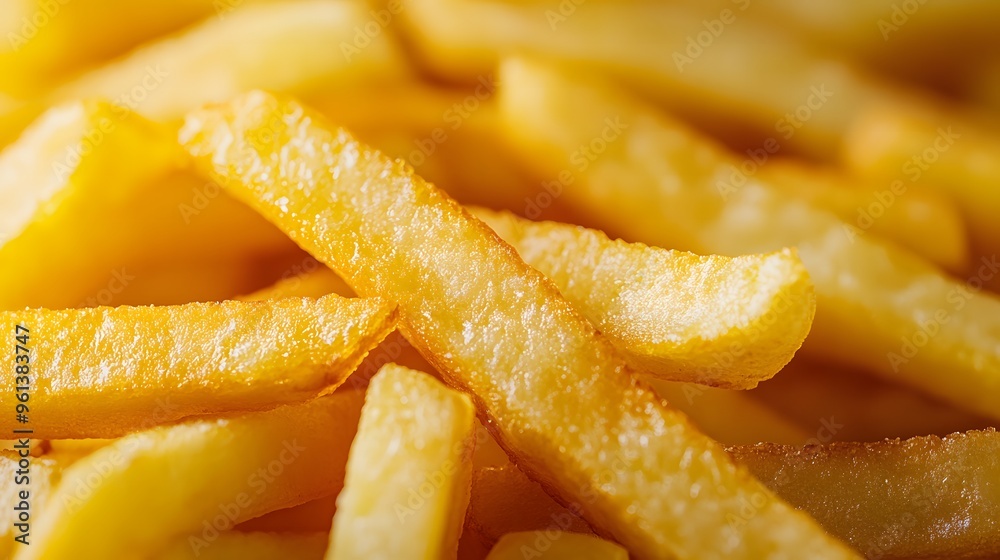 Close-up of crispy, golden, tasty french fries Close-up of crispy, golden, tasty french fries