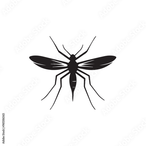 Mosquito in cartoon, doodle style . Image for t-shirt, web, mobile apps and ui. Isolated 2d vector illustration in logo, icon, sketch style, Eps 10, black and white. AI Generative