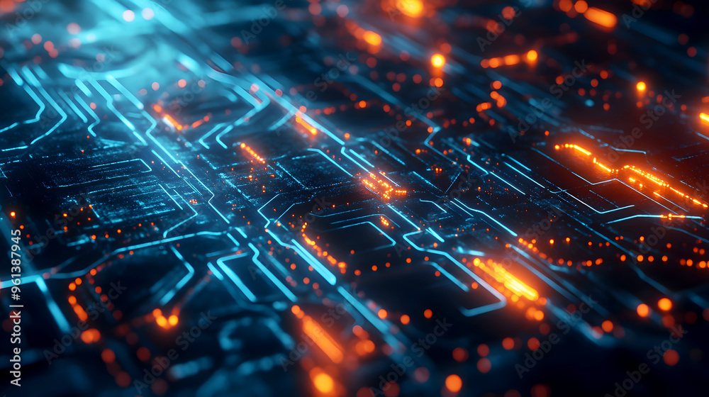 futuristic background with digital circuits and neural pathways glowing with intelligence futuristic background with digital circuits and neural pathways glowing with intelligence