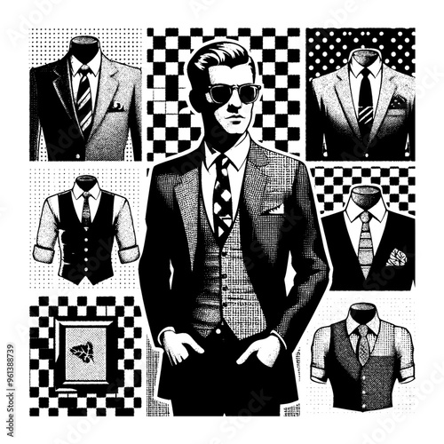 businessman suit in vintage design
