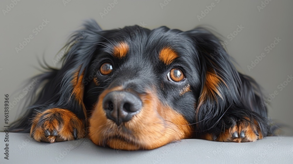 A Black and Tan Dog with Brown Eyes A Black and Tan Dog with Brown Eyes