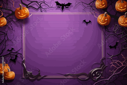 purple halloween theme invitation