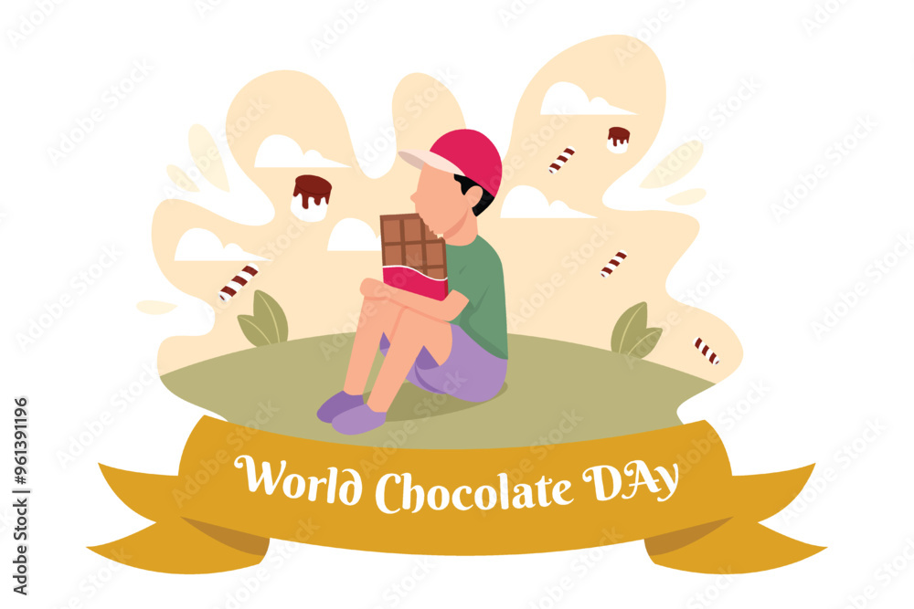 World Chocolate Day Flat Design Illustration World Chocolate Day Flat Design Illustration