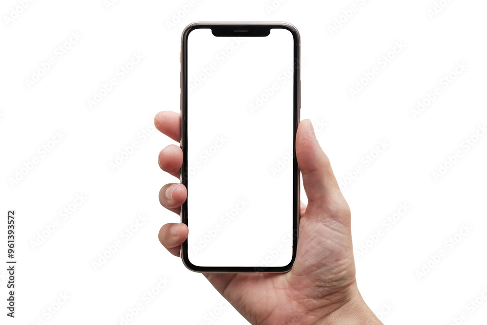 custom made wallpaper toronto digitalHand holding a smartphone with empty screen isolated on transparent background