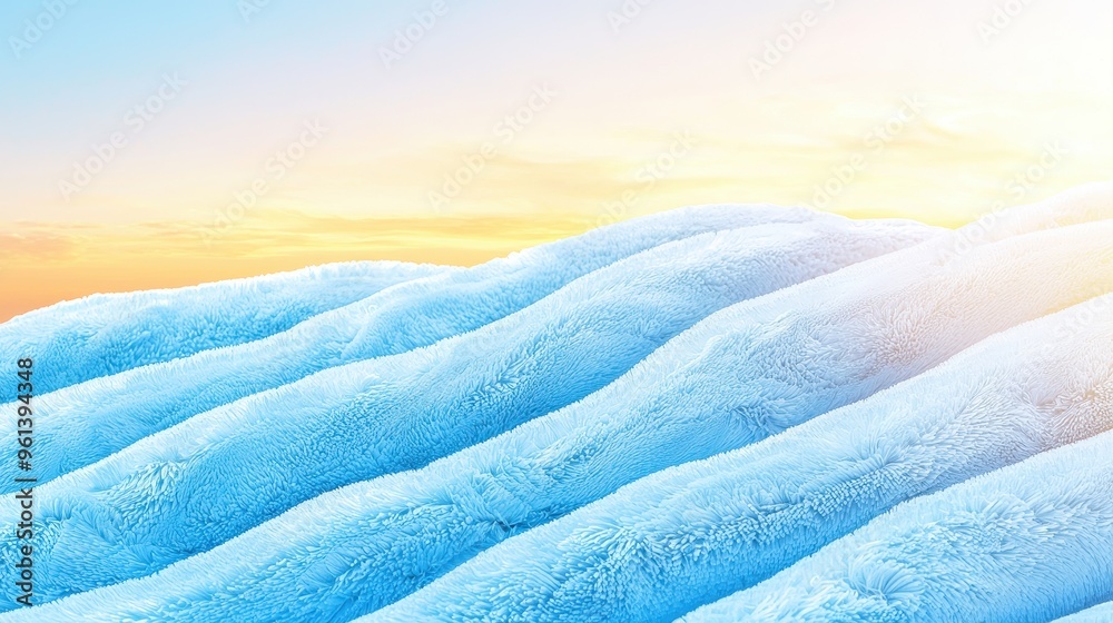 Fototapeta premium Abstract Blue Furry Texture with Sunlit Sky Background